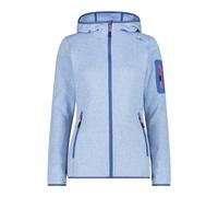 CMP - Veste en Knit-Tech pour Femme à Capuche Fixe, Sky-Blanc, 46