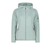 CMP - Veste en Knit-Tech pour Femme avec Capuche Fixe, Jade-Blanc, 44