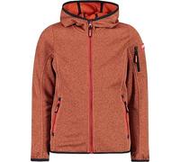 CMP - Veste Knit-Tech pour enfant avec capuche fixe, Campari-Briquet, 176