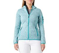 CMP - Veste Knit-Tech pour femme avec capuche fixe, Lagon-Blanc, M