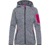 CMP - Veste Knit-Tech pour femme avec capuche fixe, Titane-Blanc-Fuchsia, XXS