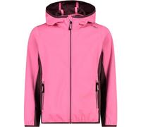 CMP - Veste softshell légère pour enfants avec capuche fixe, Rose Fluo-Prune, 104