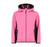 CMP - Veste softshell légère pour enfants avec capuche fixe, Rose Fluo-Prune, 176