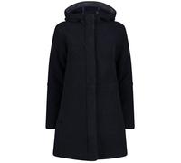 CMP Wooltech Long Coat, Noir et bleu., D34 XXS