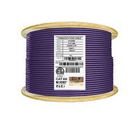 Cmr Cat6A Blinded Riser (CMR), 304,8 m, FTP 23 AWG, Solid Bare Copper, 650 MHz, 10 Go, Listed, UL Certification, UL-LP, Haute Performance PoE, Bobine de câble Ethernet en vrac, Violet