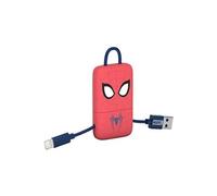 CMR31605 Marvel Spiderman Mini Porte-Clés Câble USB Connecteur Micro-USB, 22 cm, Rouge/Bleu