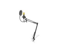 Vonyx CMS400B micro à condensateur avec bras pour le broadcasting et filtre anti-pop