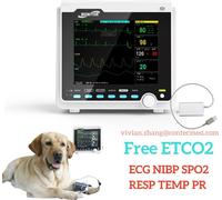 CMS6000VET Vétérinaire-CO2-Moniteur patient 8 "couleur LCD animal surveillance des signes vitaux 7 paramètres machine capnographe chien chat bœuf chevaux