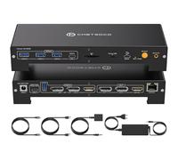 CMSTEDCD USB C KVM Docking Station pour Laptop Desktop 100W PD 4K60Hz HDMI Displayport Conmutador KVM 2 PC 3 Moniteurs 16-in-1, 1000Mbps Ethernet, 3xUSB 3.0, USB-C, 65W PD, Slot pour Carte SD