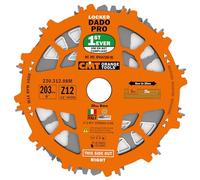 CMT Orange Tools – Set de lames encastrées 230.312.08M D=203 B=30 Z12 FTG+ATB PTFE Orange