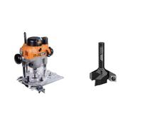 CMT CMT7E Fraiseuse avec pinces de 8 et 12mm & 663.004.11 Insert carbure Spoilboard Panneautage Router Bit avec 2-3/20,3 cm de diamètre et 12 mm x 50 mm Tige