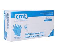 CMT Gants Nitrile Bleu Sans Poudre M 100 Pièces