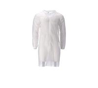 CMT pp non woven visitors coat, white, xx-large, light weight, press studs, 1/pocket, 100pcs/box