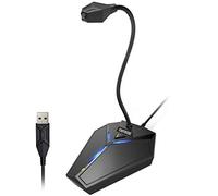 CMTECK Microphone D'ordinateur USB, Branchez & Jouez Bureau Omnidirectionnel Condenseur PC Portable Mic,Bouton Mute avec Indicateur LED,Compatible avec Windows/Mac,idéal pour Youtube, Skype (5ft)