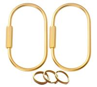 CMVFYL Lot de 3 porte-clés universels en laiton avec verrou à vis - Style simple - Robuste - Pour homme et femme - Doré, Doré 4, Small