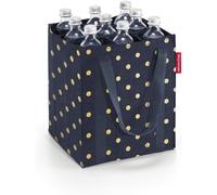 Cmws-Bottlebag \U2013 9 Compartiments, Recyclage Facile Des Bouteilles, Sangles De Transport, Bleu À Pois Métallisés, 24 Cm X 28 Cm X 24 Cm