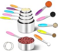 CMWS-Cuillere Doseuse et Tasses à Mesurer - Lot de 12 Inoxydable Measuring Cups and Spoons avec Poignées, Cup Mesure Cuisine pour Sec et Liquide Ingrédients
