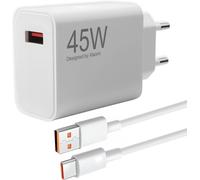 CMWX-45W USB Ladegerät mit LadeKabel für Xiaomi Redmi Note 14 Pro/14/13/12, POCO X7/M7 Pro/M6, Câble USB C 2M 6A, Charge Turbo et Transfert de Données pour Mi Pad 7, 6, Red-mi Pad, A3