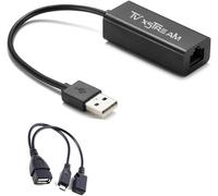 CMWX-Adaptateur Ethernet pour Fire Stick (versions 2e génération, 3e génération et 4K), adaptateur micro USB vers Ethernet RJ45 avec alimentation ¿ haut 100 Mbit/s