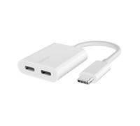 CMWX-Adaptateur USB C RockStar USB-C audio + recharge (adaptateur audio avec USB-C Power Delivery de 60 W, pour iPhone 15, iPad, Galaxy, Note, Google Pixel, LG, Sony Xperia, OnePlus, etc., blanc)