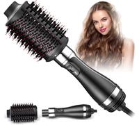 Cmwx-Brosse Soufflante,One-Step Sèche-Cheveux Volumisant, 4-En-1 Brosse À Air Chaud Grand, Brosse Cheveux Brushing Electrique, Ptc Thermal Brush Avec 3 Températures Pour Sécher,Lisser,Volumiser