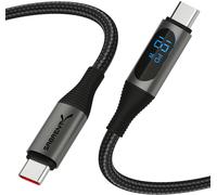 CMWX-Câble de charge USB C vers USB C avec affichage intelligent, 1M/3.3FT de long, puce E-Marker, charge de 100W et vitesses de transfert de 480Mbps, pour smartphones, tablettes (CB-C2C1)
