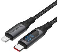 CMWX-Câble USB-C vers Lightning avec Affichage Intelligent, Longueur 2M/6.6FT, Certifié MFI, Charge de 60W et Vitesses de Transfert de Données de 480Mbps, pour iPads, MacBooks (CB-C2L2)