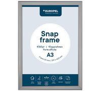 CMWX-EUROPEL Cadre clipsable mural A3, Profil 20 mm, Argent, Aluminium anodisé et feuille anti-reflets, Pour affichages de posters et publicités, annonces, menus