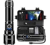 Cmwx-Lampe Torche Led Ultra Puissante 500000 Lumens, Lampe De Poche Rechargeable 5000mah Batterie, Torche Tactique Ipx6 Étanche, 5 Modes & Zoomable Pour Camping/Urgence/Randonnée(Avec 3 Piles Aaa)