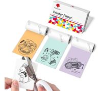 CMWX-Papier d'impression Autocollant Coloré pour Mini Imprimante M02, M02PRO, T02, M02S, M02X, M02L, M03, M03AS, M04S, M04AS, Vert/Violet/Orange, 53mm x 3,5 m, 3 Rouleaux
