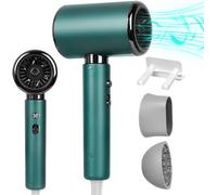 Cmwx-Seche Cheveux, 2400w Sèche Cheveux Ionique Avec Séchage Rapide, 3 Températures/ 2 Vitesses, Protection Contre La Surchauffe,Sèche Cheveux Avec Buse Concentrée Et Diffuseur, Support (Vert)