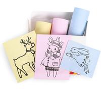 CMWX-T02/M02L/Q02E/M02/M02X Papier Thermique Rose/Jaune/Bleu - 5 ans non Collant 53mmx6.5m Papier Thermique pour Journal, Photo, Textes, Apprentissage, Bricolage, Mémos, d'étude et plus,3 Rouleaux