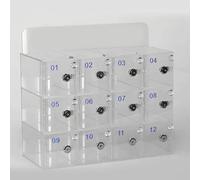 CMYAOYC Armoire de Rangement Transparente en Acrylique pour Téléphone Portable, 12 Emplacements Boîte de Sécurité pour Maison, Dortoir ou Bureau