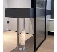 CMYAOYC Pied de Table Acrylique Haute Transparence, Support Flottant Cylindrique pour Coiffeuse/Bureau/Table à Manger, 4 Vis Incluses pour Installation Facile(500mm x 50mm)