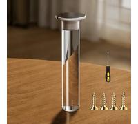 CMYAOYC Pieds de Support de Meubles Acryliques Clairs, Pieds de Table Reglable Cylindriques Transparents pour Meubles TV, Armoires Flottantes, Vanités de Salle de Bain & Tables(22cm/8.6inch)