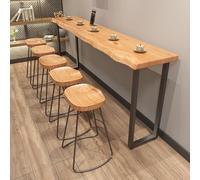 CMYAOYC Table de Bar Industrielle 105 cm H, Table de Salle à Manger en Bois Massif avec Pieds Métalliques for Cuisine, Bistro, Restaurant et Pub, 2 à 5 Places(100cm)