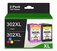 CMYBabee 302XL Cartouches d'encre Remplacement pour Cartouche HP 302 XL Noir et Couleur pour HP Envy 4520 4527 4525 4524 DeskJet 3630 3632 3636 3639 3634 2130 Officejet 3831 3831 3833 3830 4650 5220