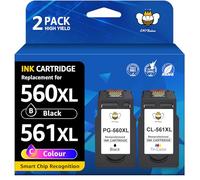 CMYBabee PG-560XL CL-561XL Cartouches Remplacement pour Canon 560 561 XL Compatibles avec Canon PIXMA TS5350i TS5350a TS5350 TS7450i TS5351i TS7451 TS5352 TS5353 TS5300 (1 Noir 1 Couleur, Pack de 2)