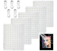 CMYK Lot de 5 rétroéclairages LED lithophane pour BambuLab A1/A1 mini/P1P/P1S/X1C/X1E, panneau lumineux photo impression 3D, USB, décoration de maison et de bureau
