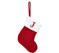 CMZYBBD Chaussettes Femme Chaussettes De Noël Tricot Flocon De Neige Lettre Bas Décoration De Noël pour La Maison Ornement d'arbre De Noël-j-comme Image