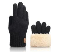 CMZYBBD Gants Gants d'hiver pour Hommes Et Femmes - Coupe-Vent, Compatibles avec Les Écrans Tactiles, Antidérapants, Chauds pour Le Cyclisme-Noir