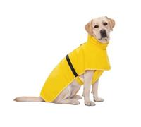 CMZYBBD ImperméAble pour Chien Imperméable pour Chien Poncho De Pluie À Capuche Veste De Pluie Réfléchissante pour Chien Vêtements À Col Haut pour Chiens De Taille Moyenne Et Grande-Jaune-XXXL