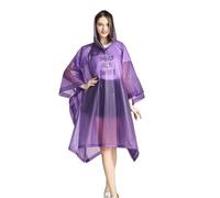 CMZYBBD Poncho Pluie Imperméable Mi-Long Imperméable Eva Transparent À Capuche Imperméable Adulte Unisexe Mi-Long Poncho Extérieur Voyage-Violet