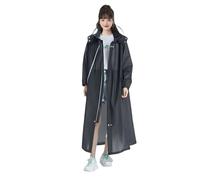 CMZYBBD Poncho Pluie Manteau De Pluie Transparent Eva pour Femme, Imperméable, Long Et Léger, avec Capuche, pour Voyage, Équitation, Extérieur-Noir-XXL