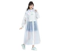 CMZYBBD Poncho Pluie Manteau De Pluie Transparent Eva pour Femme, Imperméable, Long Et Léger, avec Capuche, pour Voyage, Équitation, Extérieur-Clair-XXL