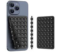 CMZZ Support de téléphone à Ventouse Double Face en Silicone, Accessoire en Silicone pour iPhone et Android, Support Mains Libres pour téléphone de Douche, vidéos et Selfies TikTok (Noir, 1 pièce)