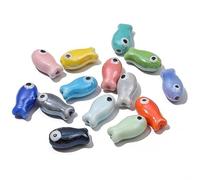 CMZZM 19 * 10MM 20 pièces Perles en céramique de Poisson Diable de Couleur UV pour la Fabrication de Bijoux Perles en céramique en Vrac pour Bracelets Artisanat Pendentif en céramique