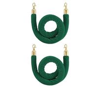 CN Corde de Poteau en Velours,Corde de Contrôle des Foules avec des Crochets Polis en Or,Vert,Paquet de 2 Corde de Barrière,Corde for Séparateur de File D'attente pour Les(Size:4.9ft/150cm,Color:vert)