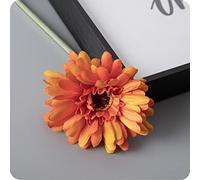 CN-Knight 55,9cm Soie Artificielle Gerbera Daisy Faux Chrysanthèmes Mamans Chrysanths Fleur pour Mariage,Mariée et Demoiselles d'honneur,Home Office Décor,Fête, Centres,12pcs en Lot Orange Clair