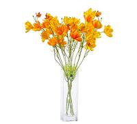Cn-Knight Cosmos Lot de 12 fleurs artificielles à longue tige pour mariage, bouquet de mariage, décoration de la maison (orange)